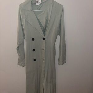 Forever 21 Beige Trench Coat with Black Buttons